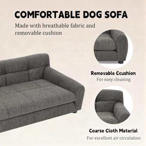 Dog Couch Bed (38 inch / Stone Grey)