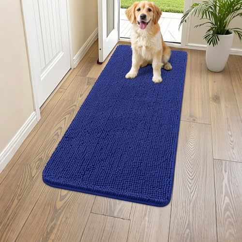 Dog Door Mat for Muddy Paws 47x24 (Navy Blue / 47"X24")