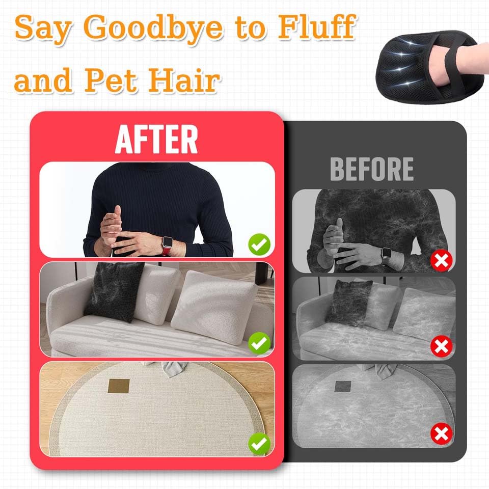 Pet Hair Removal Glove for Cats & Dogs
