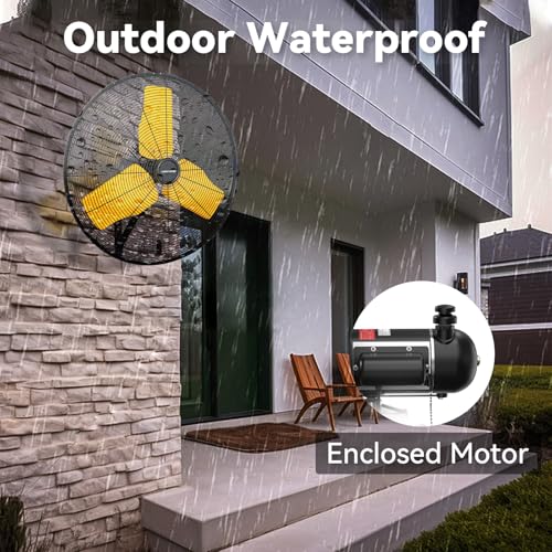 24 Inch 9500 CFM Waterproof Wall Fan Pro Series (Yellow / 24 Inch)