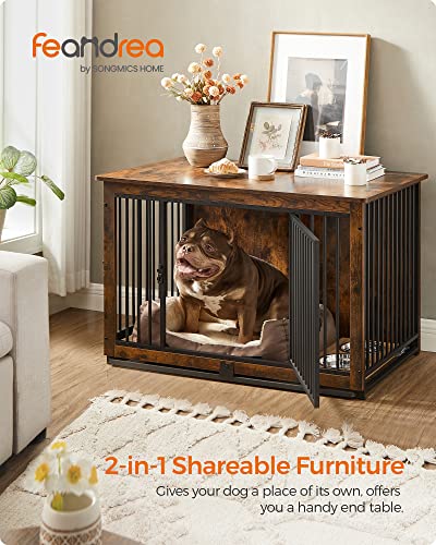 38" Dog Crate Furniture (Rustic Brown / 38.6"L x 25.6"W x 27.6"H)