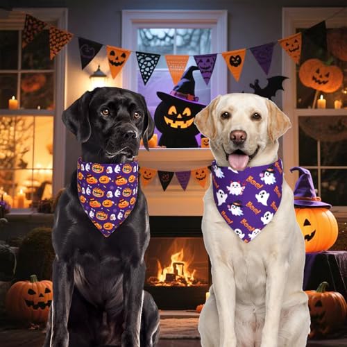 Halloween Dog Bandanas XLarge 3PCS (halloween / X-Large)