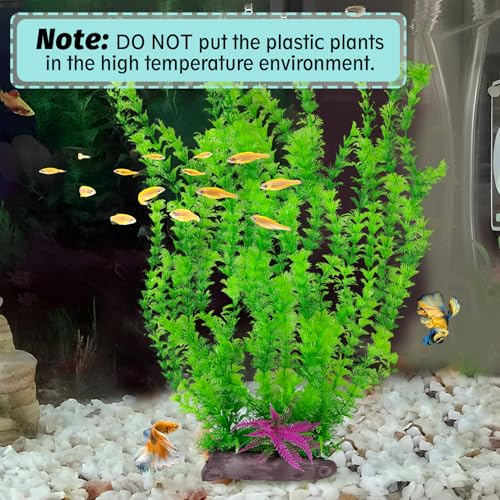 Aquarium Plastic Plants Aquarium Decor Artificial Fish Tank Plants (A / 20.4 in)