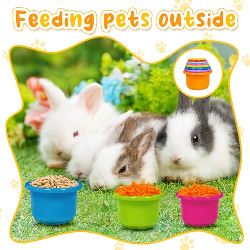 8 Pcs Stacking Cups for Small Animal Toys (Bright colors)