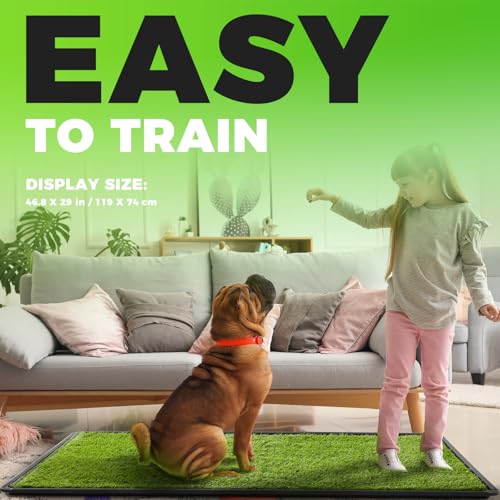 Dog Grass Pad with Tray Large (Black / 46.8 x 29")