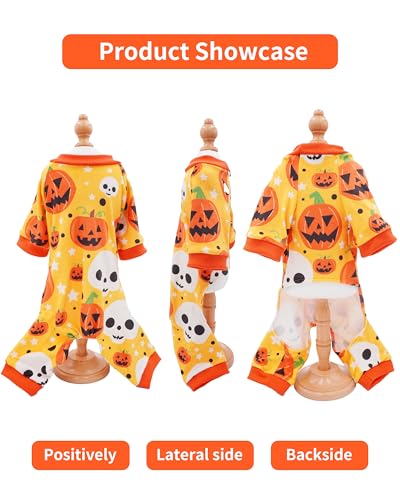 4 Pack Halloween Fleece Dog Pajamas Warm for Medium Dogs (Large)