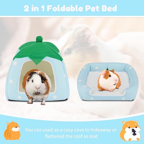Guinea Pig Bed Hideout (Strawberry Blue)