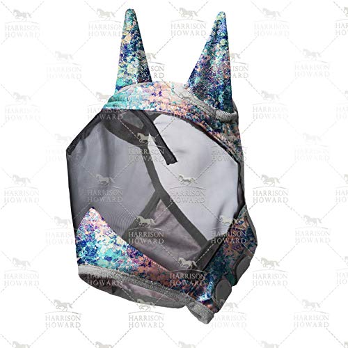 LumiVista Horse Fly Mask Standard with Ears UV Protection for Horse Pastel Mix S Pony (Pastel Mix / Pony (Small))