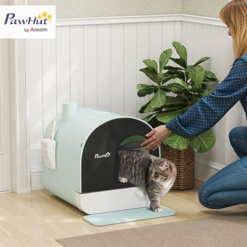 Cat Litter Box with Lid (Green)