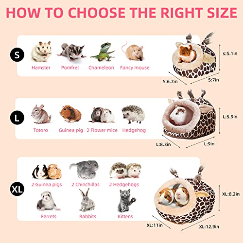 Guinea Pig Rat Bed and Hideout for Ferret Hedgehog Sleep and Hide (2.Giraffes-XL)