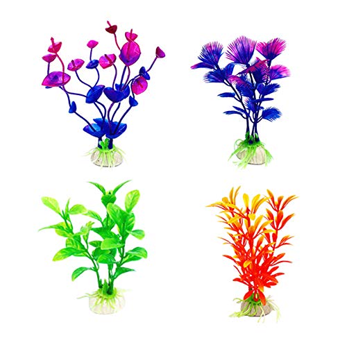Artificial Aquatic Plants 11 Pcs Small Aquarium Plants Artificial Fish Tank Decorations (11-pack)