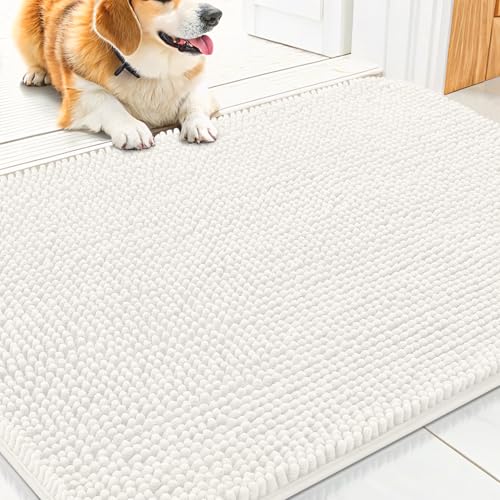 Dog Door Mat for Muddy Paws 30x20 (Ivory / 30"X20")