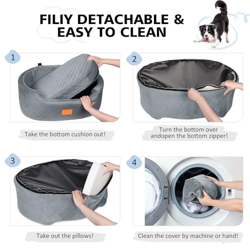 Dog Car Seat for Medium & Large Dogs up to 55 lbs (Gray)