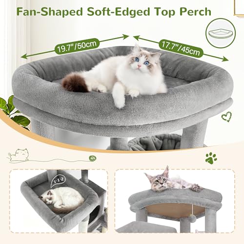 84 Inch Cat Tree for Large Cats (Light Gray)