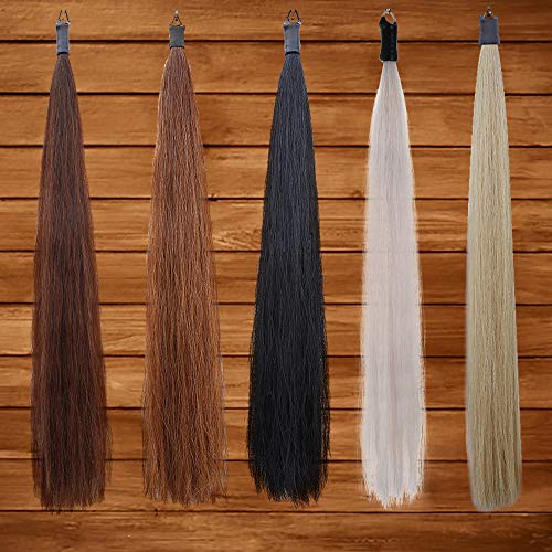 Horse Tail Extensions with Braided Horsehair Loop (3/8 LB (28"-30") / Pure White)