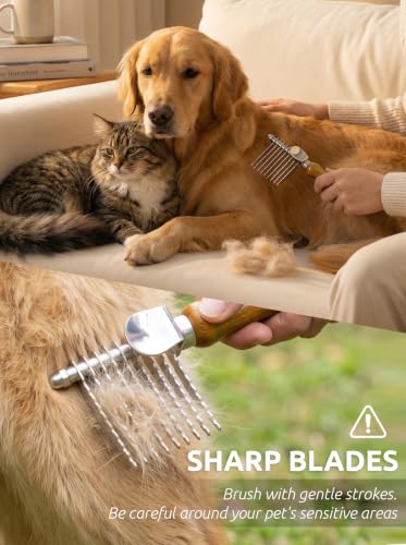 Dematting Comb for Dogs & Cats (Dematting Fur Rake Comb)