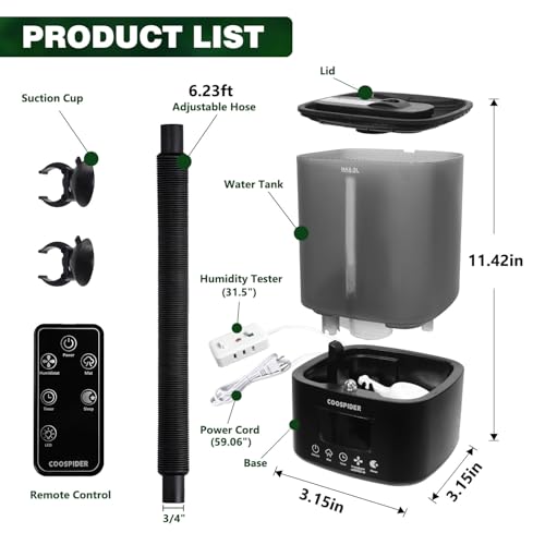 5L Reptile Fogger Humidifier (Black / 5L/1.32GAL-Single)