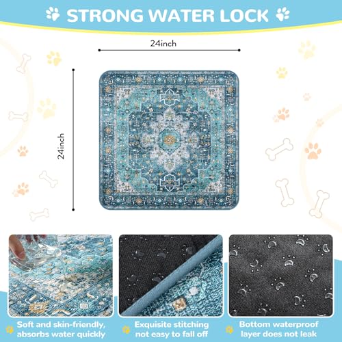 Super Absorbent & Leakproof Washable Dog Pee Pads (Blue / 2FT x 2FT (Pack of 2))
