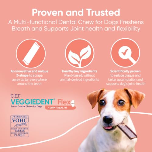 C.E.T. Veggiedent Fr3sh & Flex Plaque and Tartar Control Chew for Dogs (Extra Small Under 11lbs)