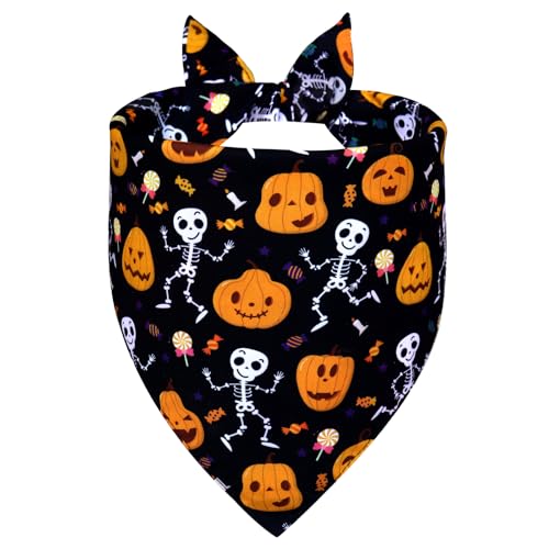 Halloween Dog Bandana for Large Dogs (Halloween - Black / X-Large)