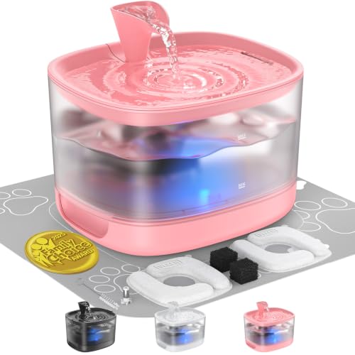 85oz 2.5L Cat Water Fountain with Detachable Tank for Cats (Red)