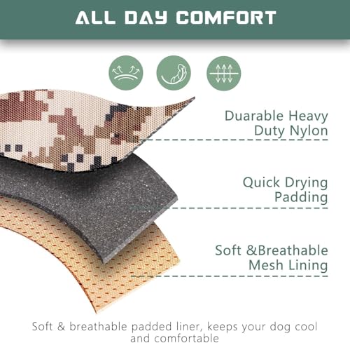 Tactical Dog Harness for Small Dogs No Pull (Desert Camo / XS(Neck:11-12.5", Chest:14-20"))