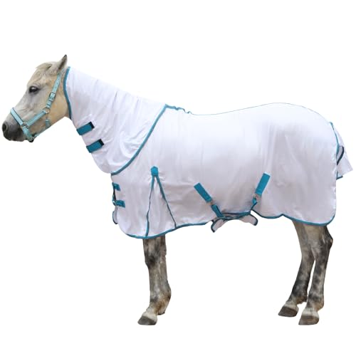 Horse Fly Sheet with Removable Neck Cover & Belly Wrap (White / 69)