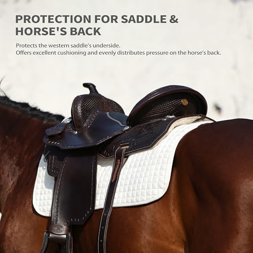 All Purpose Square Quilted Western Saddle Pad (White)