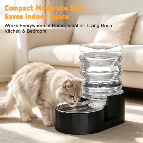 5L Filtered Cat Water Dispenser (5L / Dark Black)
