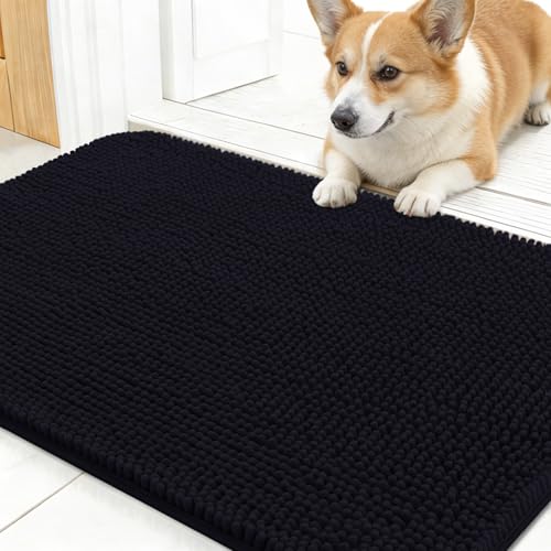 Dog Door Mat for Muddy Paws 30x17 (Black / 30" X 17")