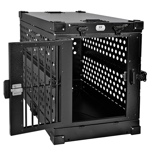 Aluminum Collapsible Dog Crate (Black / 34.6"L x 25.2"W x 28.9"H)