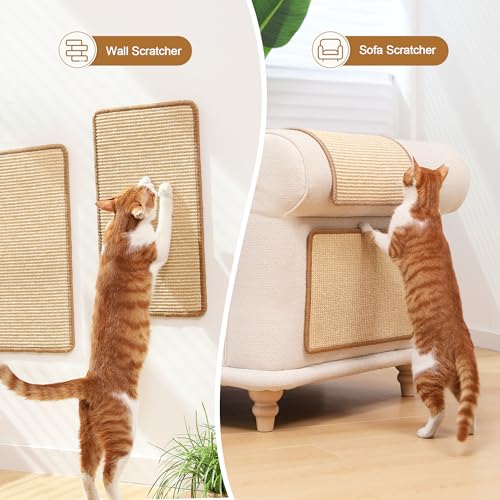 2 Packs Cat Scratching Mat (Beige-2 Packs-19.6 x 11.8 Inch)