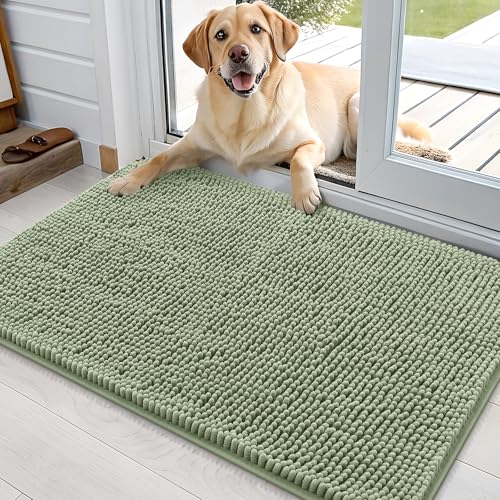 Dog Door Mat for Muddy Paws 35x24 (Sage Green / 35" X 24")