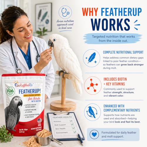FeatherUp! Bird Molting Support & Feather Growth Supplement