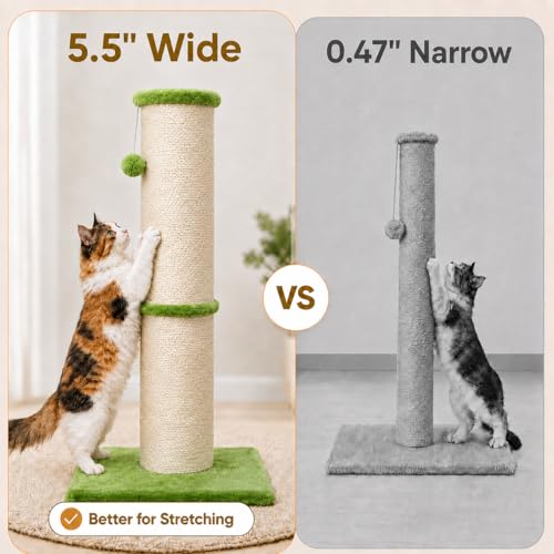 32 Inch Tall Cat Scratching Post (X-Large / Green)