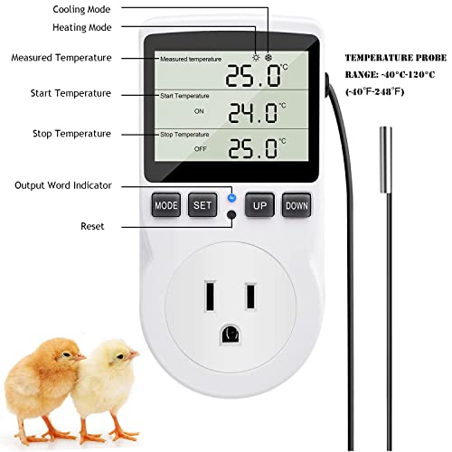 Digital Temperature Controller LCD Screen Heating Cooling Thermostat (Classics)