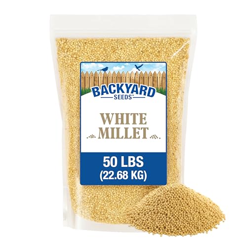 50LB White Proso Millet Bird Seed for Wild Birds & Finches (White Millet / 50 Pound (Pack of 1))