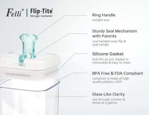 Flip Tite Pet Food Container with Airtight Lids (White / 6")