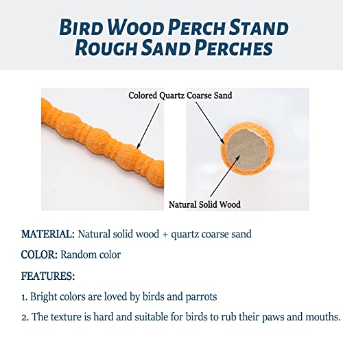 Bird Perch Parrot Stand Natural Wood Grinding for Cage (small: 7.07inch/18cm)