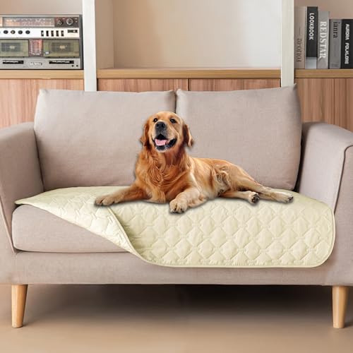Waterproof Loveseat Cover (32x53 Inch (Pack of 1) / Dark Cream/Light Cream)