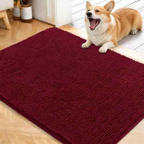Dog Door Mat for Muddy Paws 40x32 (Burgundy / 40" X 32")