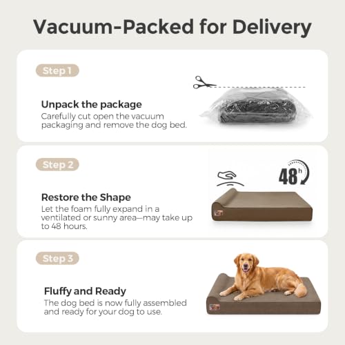 Orthopedic Dog Beds for Large Dogs (X-large / Brown)