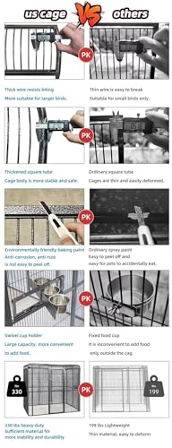 Walk in Bird Aviary Cage Parrot Macaw Reptile Dog H79xW86xD62 Flight Cage