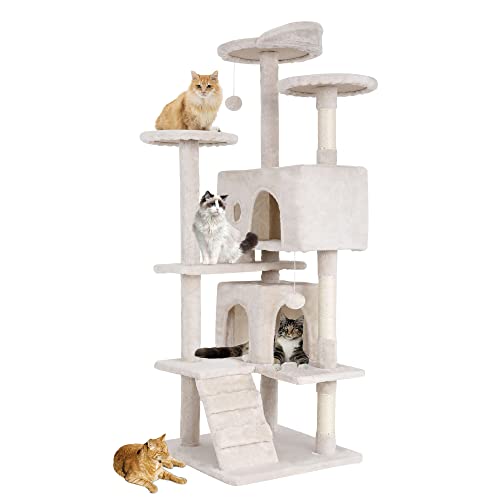 54" Cat Tree Tower (54in / Beige)