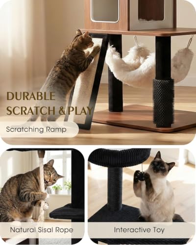 61" Modern Cat Tree (Walnut)