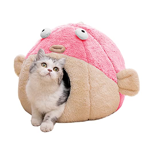 Cat Beds for Indoor Cats (M 14.6'' / pink)