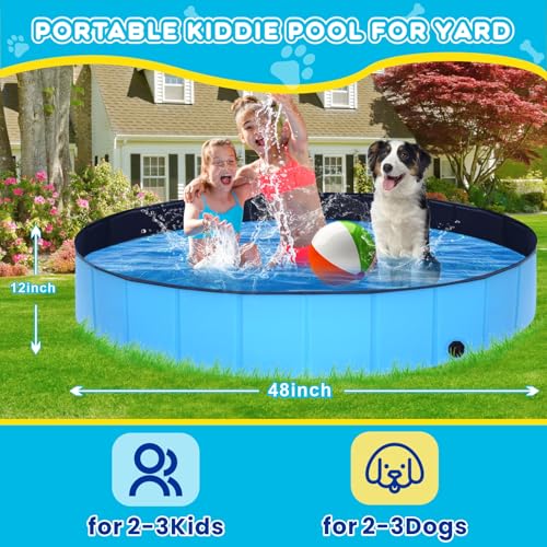 Foldable Dog Pool (L-48" / Blue)