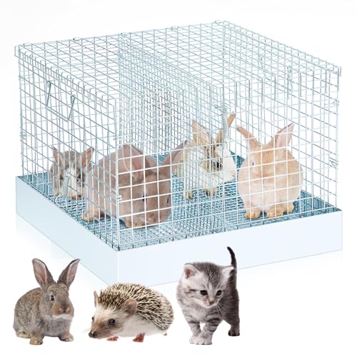 2 Hole Foldable Rabbit Transport Cage (Sliver / 23.6"L x 19.3"W x 3.7"H)