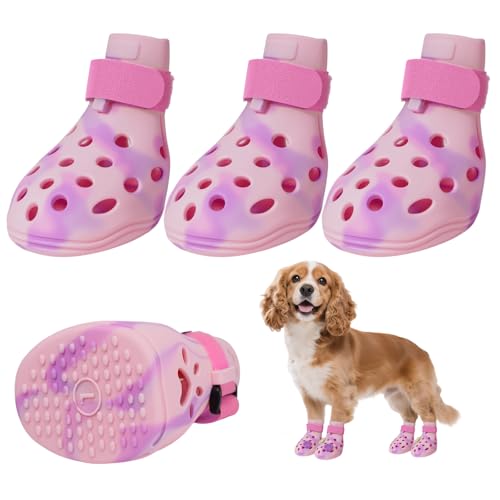 Tie Dye Dog Shoes for Hot Pavement (L (50-80 lbs))