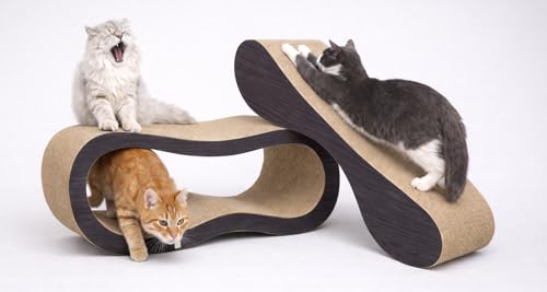 2 in 1 Large Cardboard Cat Scratcher Lounger (2 IN 1 L-Brown)